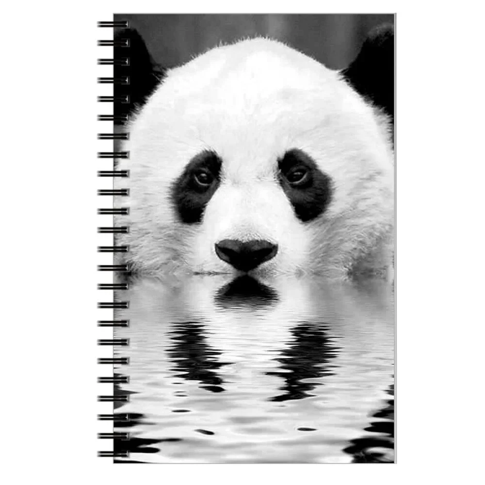 PANDA Black and White Print Notebook Journal 5x8 inches NWT